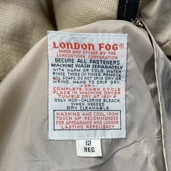 Vintage London Fog Blue Faux Fur Lined Jacket Size 12 Regular 80s - Picture 7 of 14